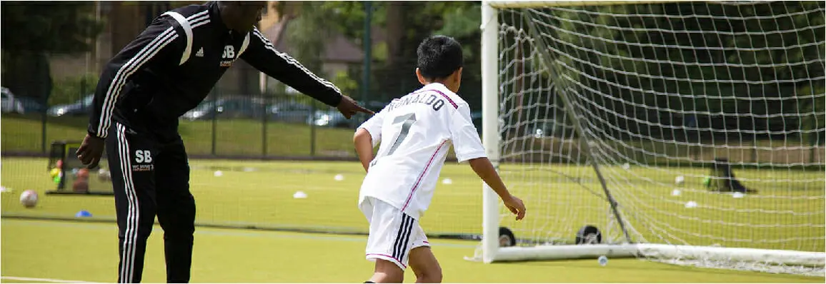 Player training in a Ronaldo Shirt at We Make Footballers